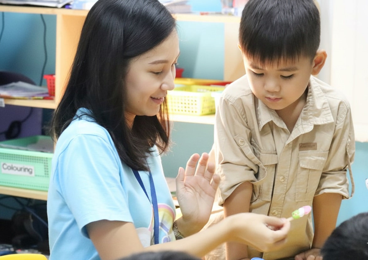 Happy kids creating clay art in a class