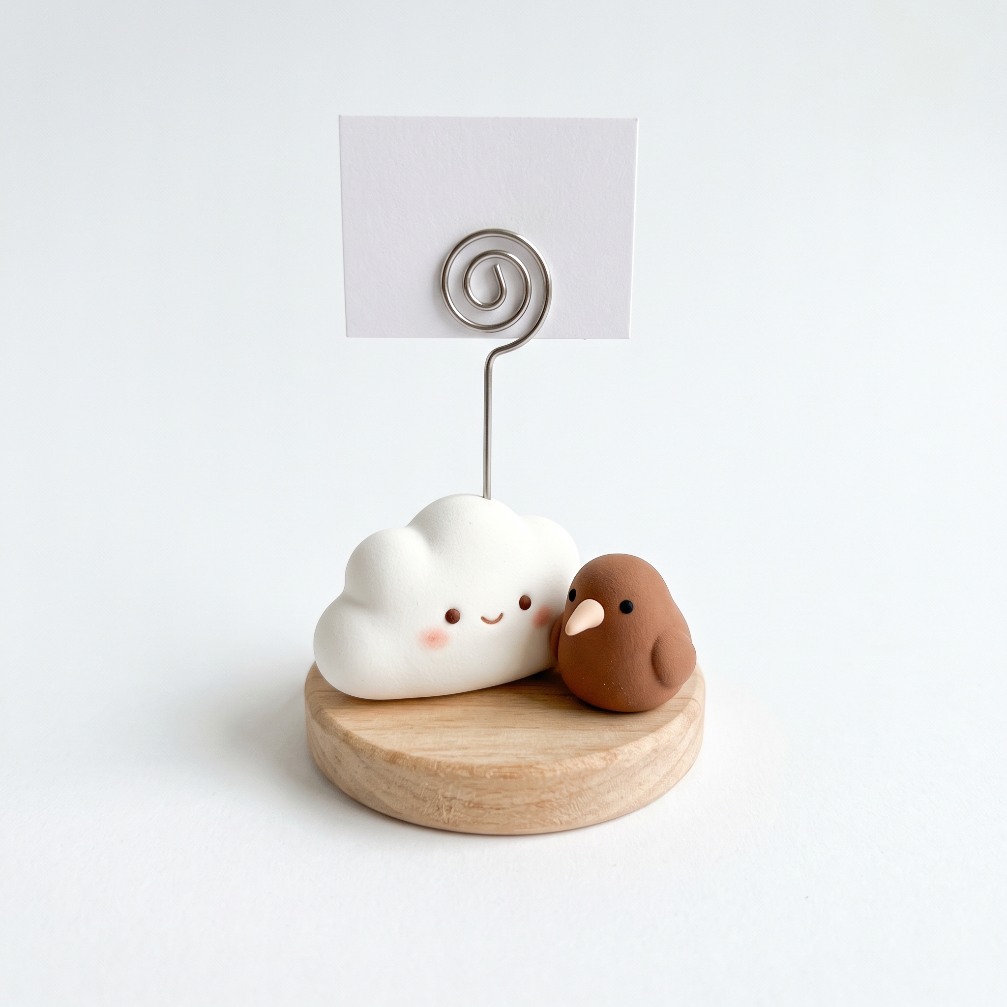 Clay desk companion and memo card holder