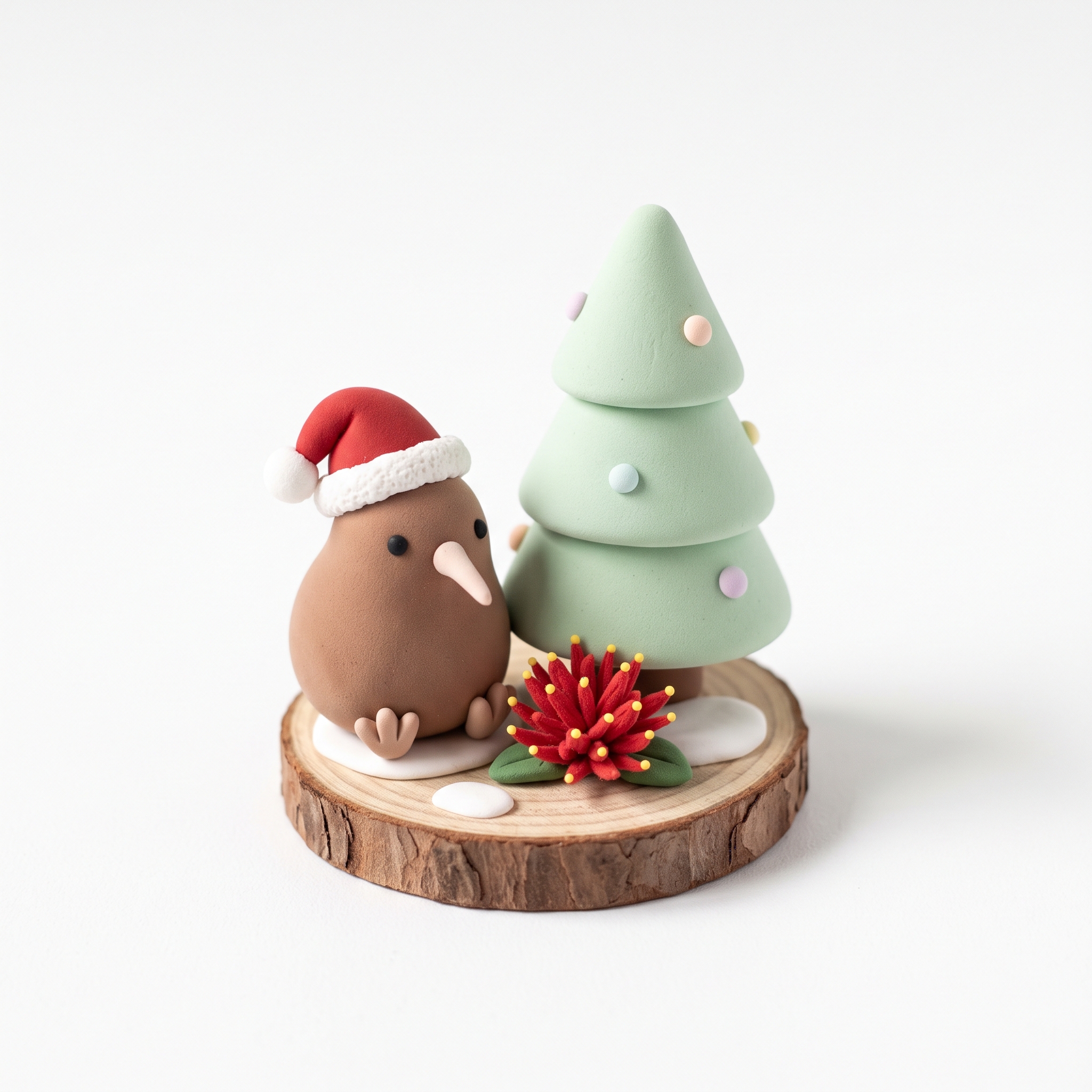 Festive Kiwi Christmas clay keepsake