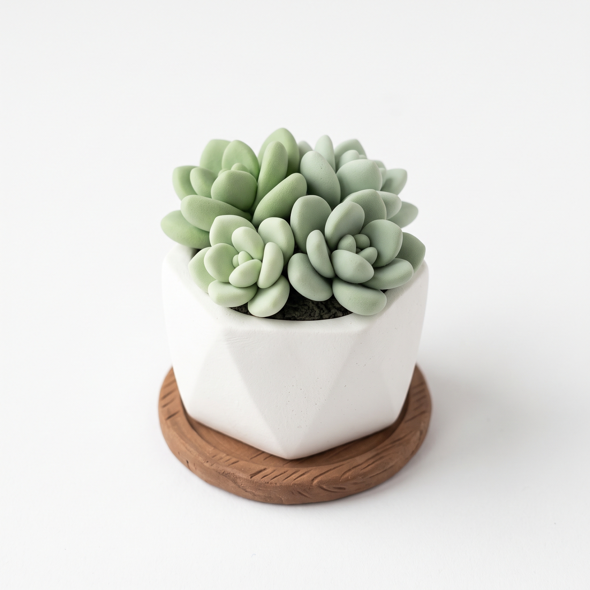 Minimalist clay office succulent planter