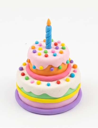 Birthday cake keepsake made from clay